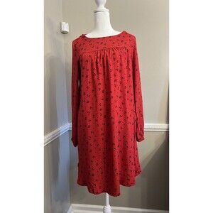 The Nines by Hatch Women’s Dress Long Sleeve Red Black XS NEW